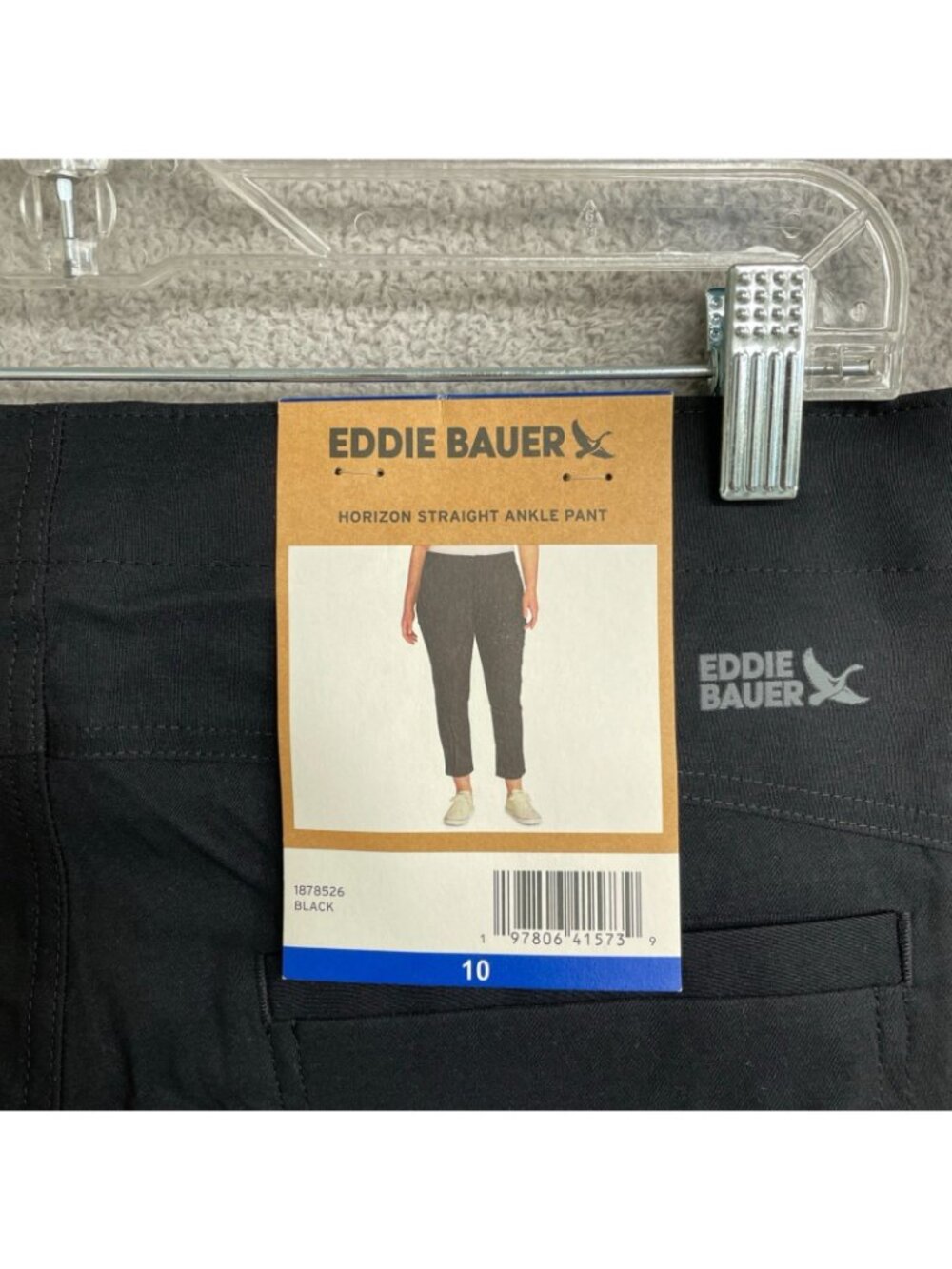 NWT Eddie Bauer Women's 10 Black Horizon Straight Ankle Pant Nylon-Spandex J2074 - Picture 10 of 13